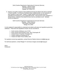 Application for Permit for Sale of Antifreeze - North Carolina, Page 2