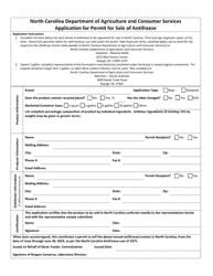 Application for Permit for Sale of Antifreeze - North Carolina, Page 3