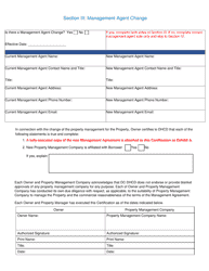 Request for Change in Ownership and/or Management Agent - Washington, D.C., Page 2