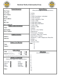 Document preview: Resident Medical Information Form - Orange County, California