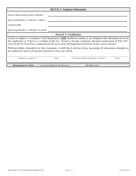 MHD Form 1052 Salesperson&#039;s Application for License Renewal - Texas, Page 2