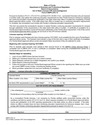 Document preview: Form DBPR CPA14 Out of State Licensee Cpe Acknowledgement - Florida