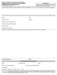 Formulario DOT OCR-0009SP Formulario De Quejas Para Empresas Comerciales En Desventaja - California (Spanish), Page 2