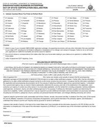 Form DOT OCR-0013 Disadvantaged Business Enterprise Out-of-State Certification Declaration - California, Page 2