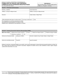 Document preview: Formulario DOT OCR-0010SP Formulario De Quejas Para Empresas Comerciales De Veteranos Discapacitados - California (Spanish)
