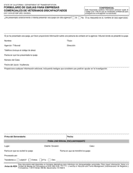Formulario DOT OCR-0010SP Formulario De Quejas Para Empresas Comerciales De Veteranos Discapacitados - California (Spanish), Page 2