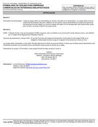 Formulario DOT OCR-0010SP Formulario De Quejas Para Empresas Comerciales De Veteranos Discapacitados - California (Spanish), Page 3