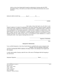 Conditions of Conduct for Persons Ordered by the King County Superior Court Into Work Education Release (Wer) (Orwr) - King County, Washington, Page 3