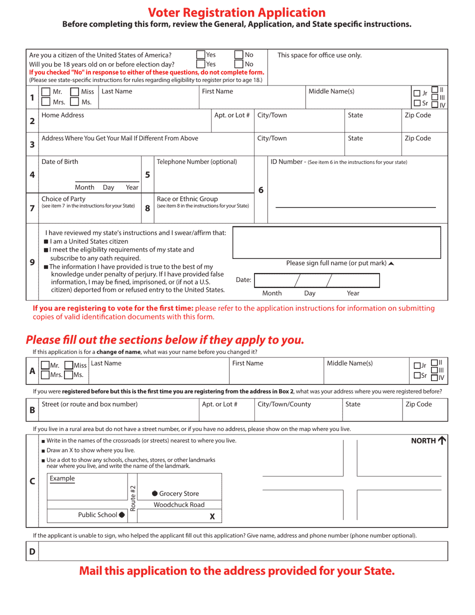 National Mail Voter Registration Form (English / Hindi), Page 6