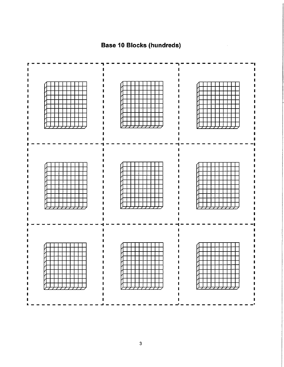Base 10 Blocks (Hundreds) Template Download Printable PDF Templateroller