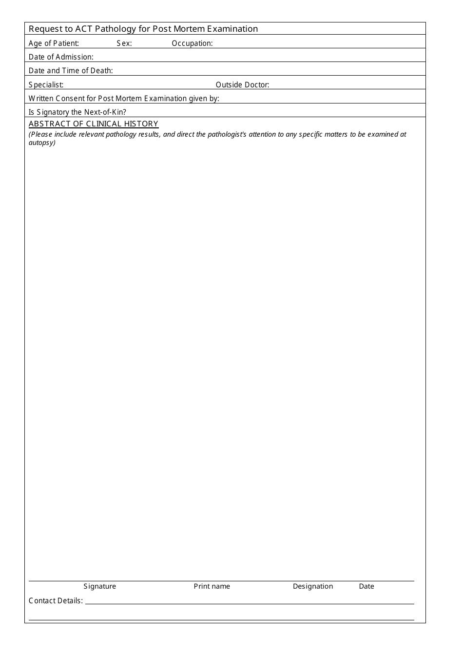 Form 15360 Request and Permission for Post Mortem Examination - Australia, Page 2