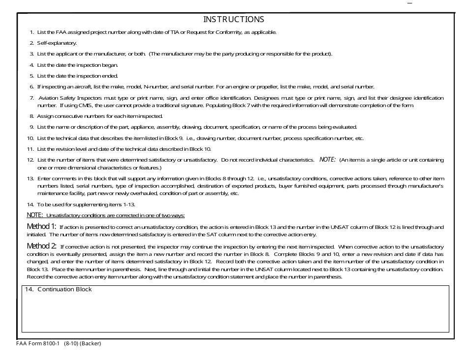 FAA Form 8100-1 - Fill Out, Sign Online And Download Fillable PDF ...