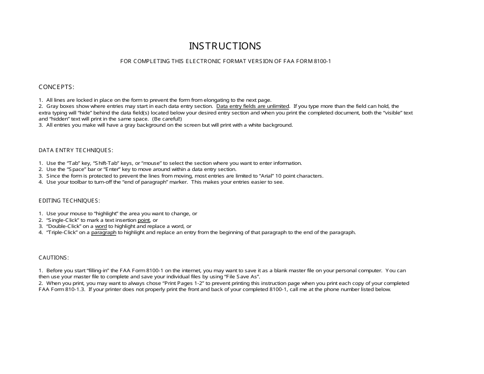FAA Form 8100-1 Conformity Inspection Record, Page 3