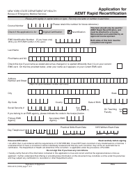 Document preview: Form DOH-4010 Application for Aemt Rapid Recertification - New York