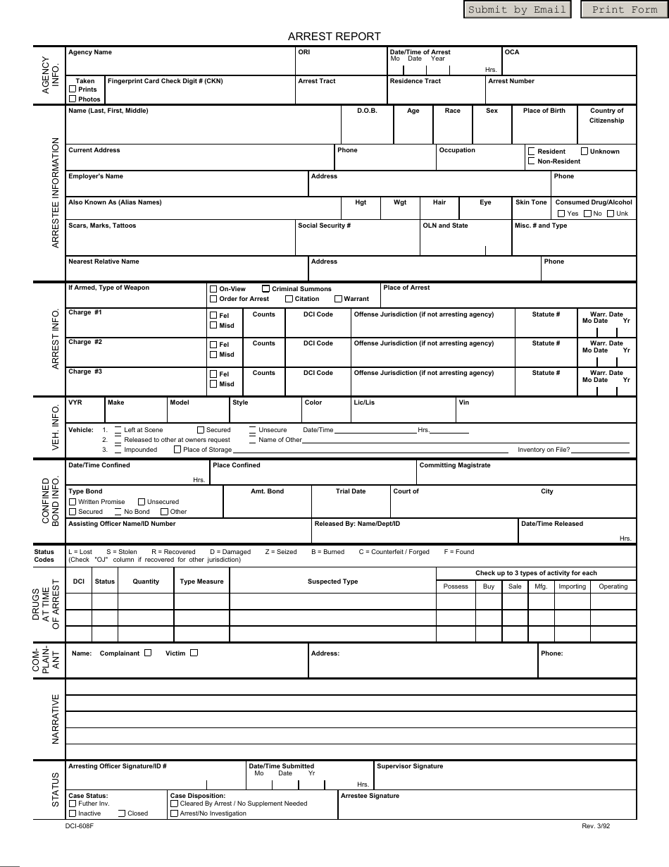 Form DCI-608F - Fill Out, Sign Online and Download Fillable PDF, North ...