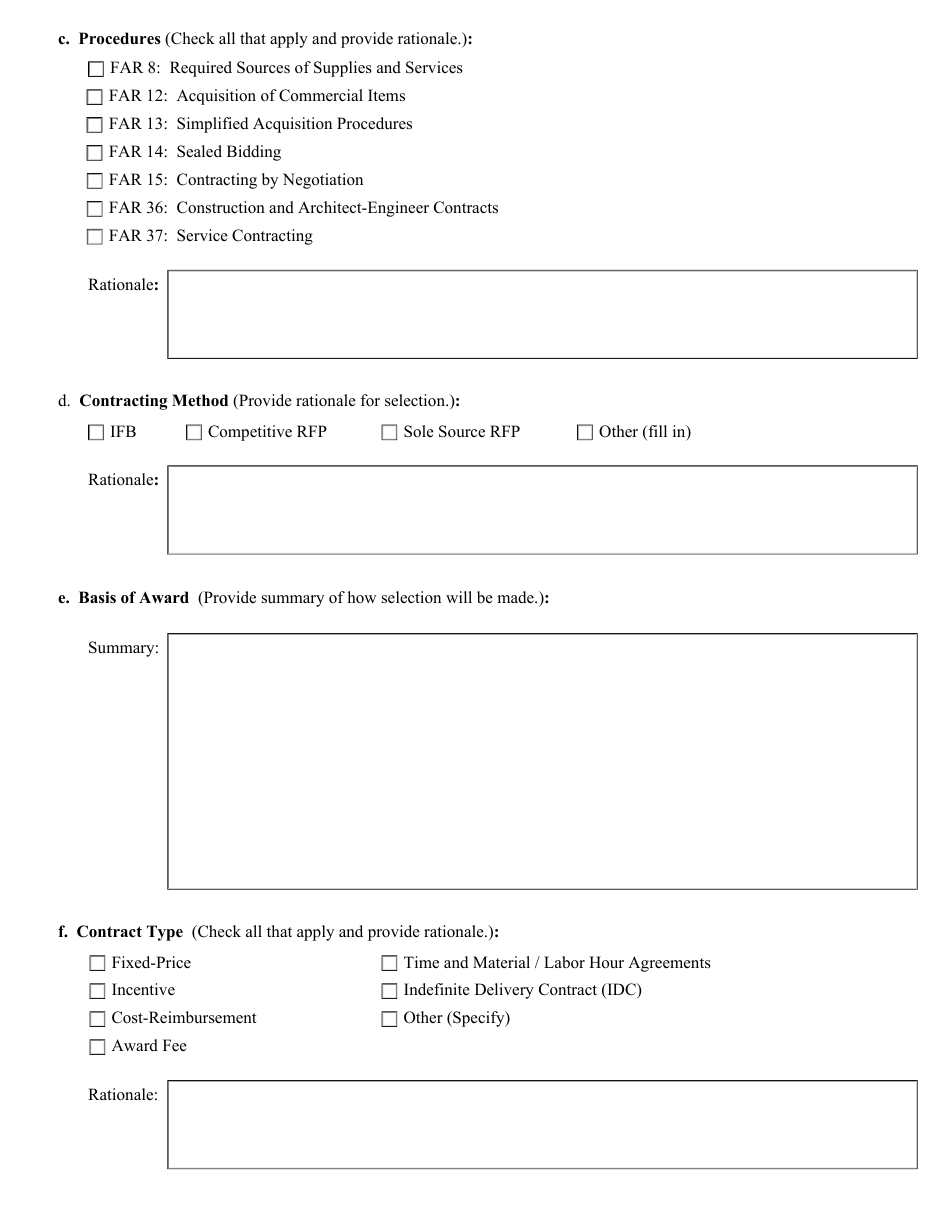 Streamlined Acquisition Strategy Summary Template, Page 2