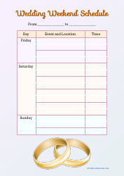 Document preview: Wedding Weekend Schedule Template