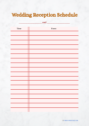 Document preview: Wedding Reception Schedule Template