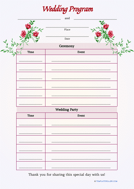 Gorgeous and Unique Wedding Program Template Image Preview