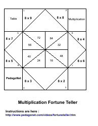 Document preview: Multiplication Fortune Teller Template