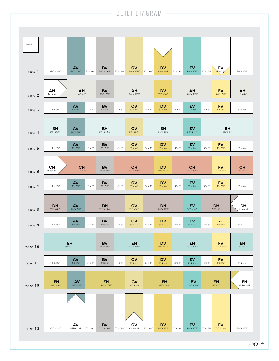 Ribbon Box Pattern Quilt Diagram - Cloud9 Fabrics, Page 4