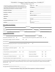 Document preview: Student Organization Emergency Contact Information Form
