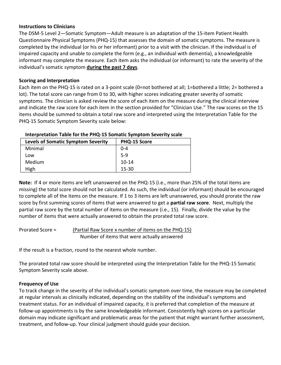 Level 2 Somatic Symptom Questionnaire - Adult Patient, Page 3