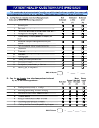 Document preview: Patient Health Questionnaire (Phq-Sads)