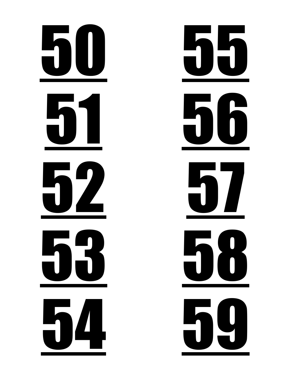 1-100 Number Label Templates, Page 7