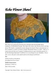 Document preview: Flower Shawl Knitting Pattern - Jenny Johnson Johnen