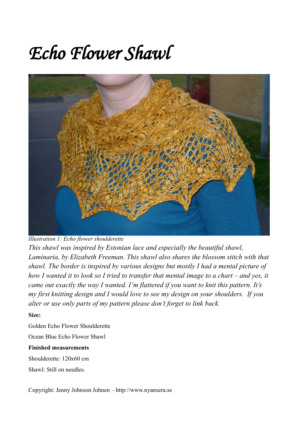 Flower Shawl Knitting Pattern - Preview Image