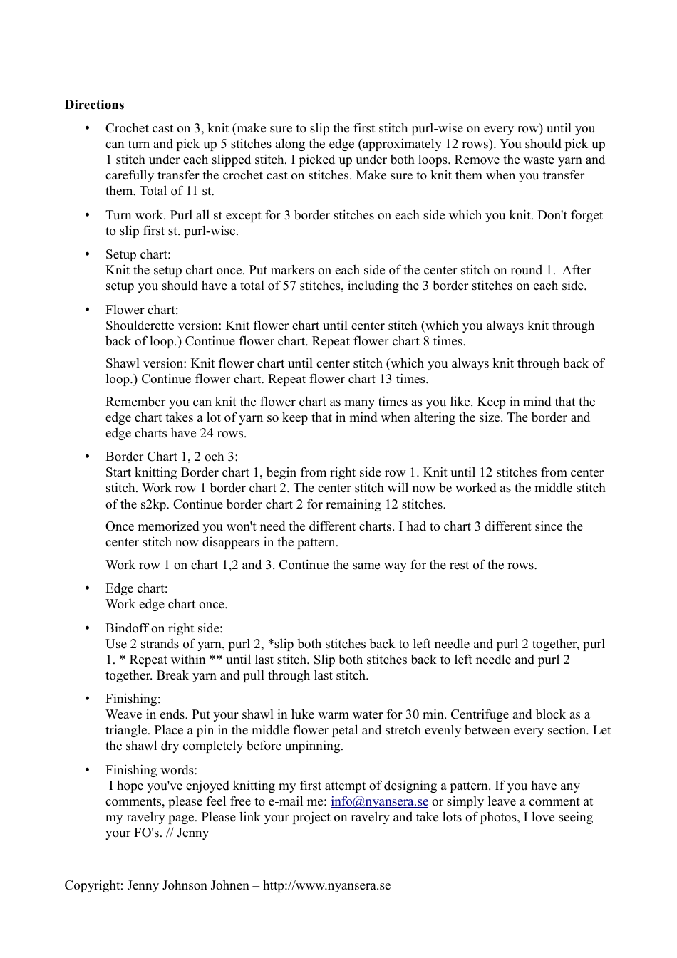 Flower Shawl Knitting Pattern - Jenny Johnson Johnen, Page 5