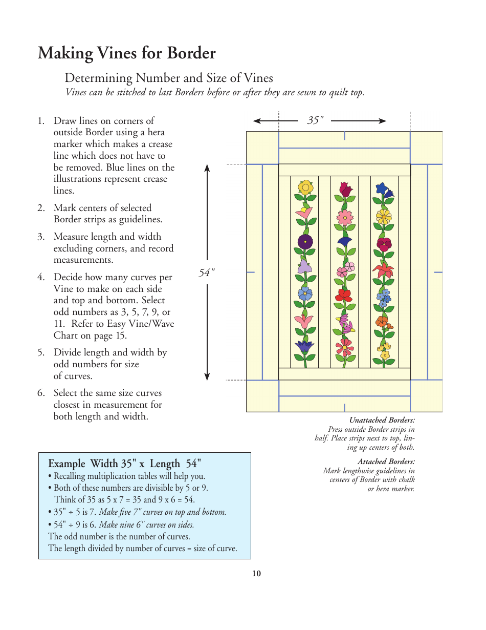 Scallop, Wave, and Vine Quilt Pattern Template, Page 10