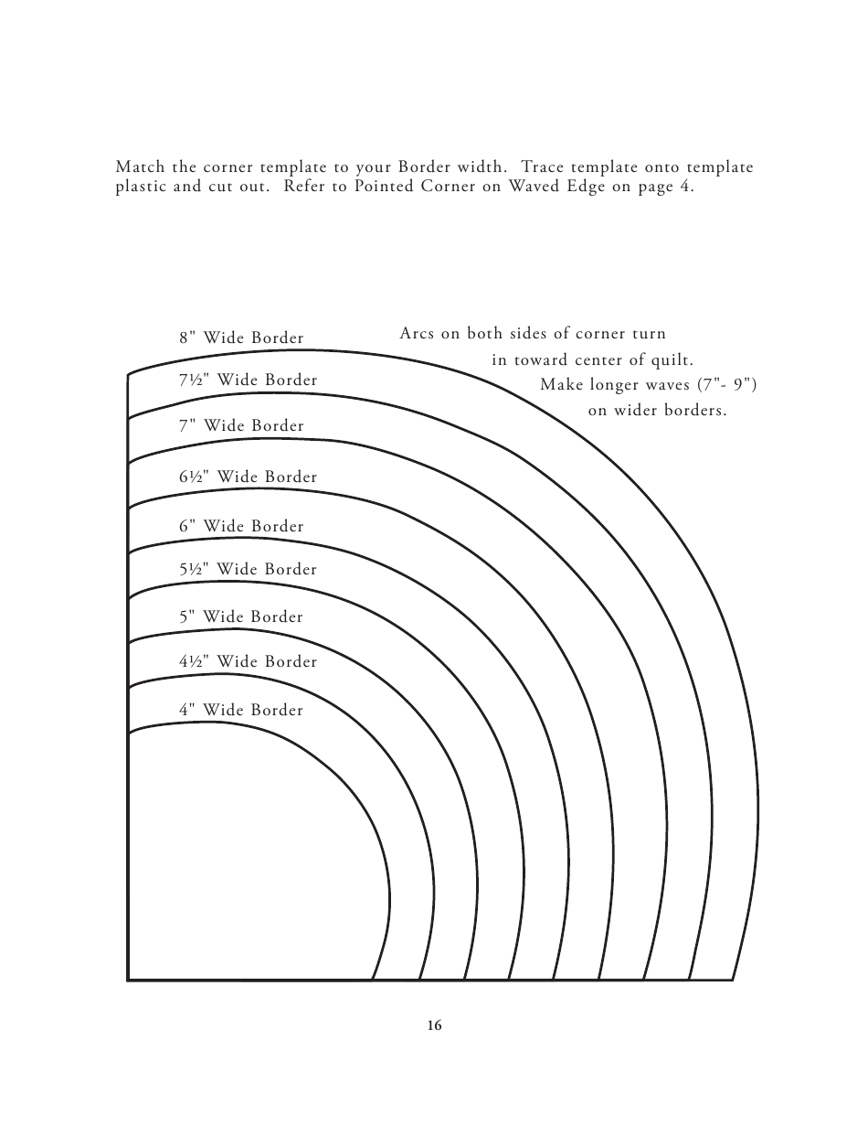 Scallop, Wave, and Vine Quilt Pattern Template, Page 16