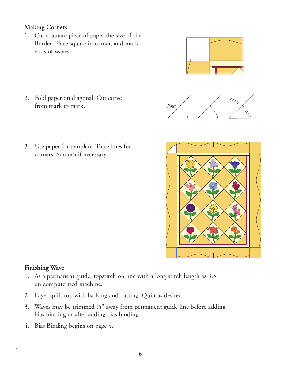 Scallop, Wave, and Vine Quilt Pattern Template, Page 6