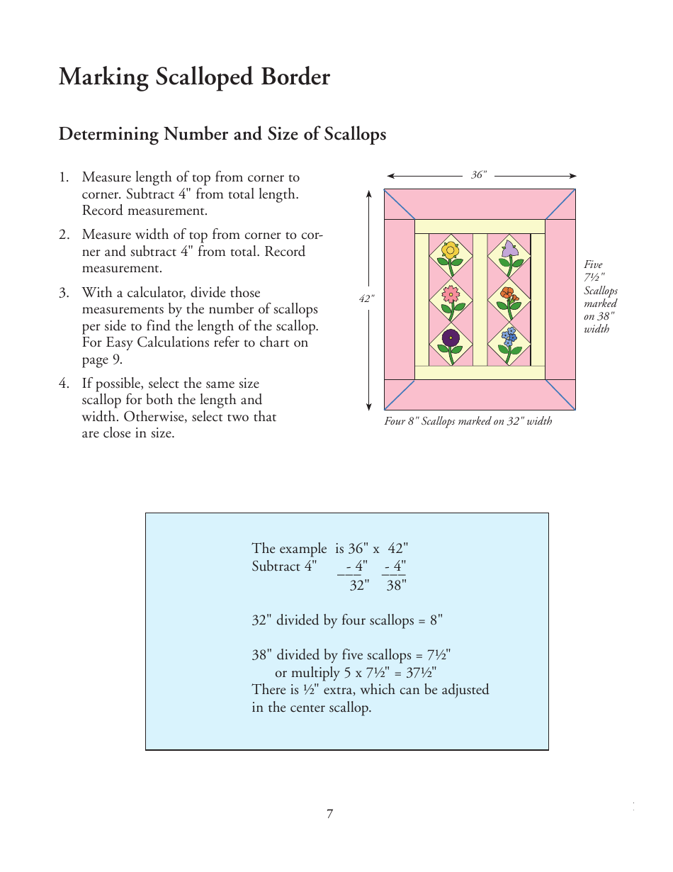 Scallop, Wave, and Vine Quilt Pattern Template, Page 7