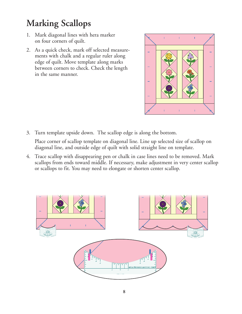 Scallop, Wave, and Vine Quilt Pattern Template, Page 8
