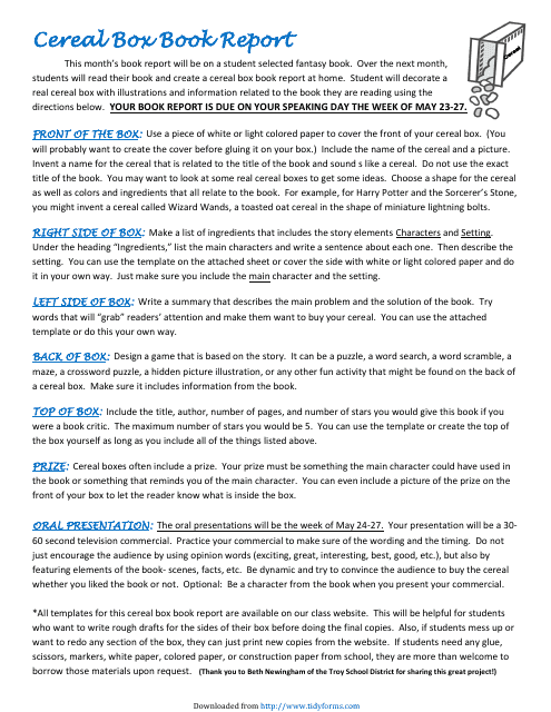 Free Cereal Box Templates Customize Download Print PDF 