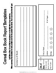 Cereal Box Book Report Template, Page 2