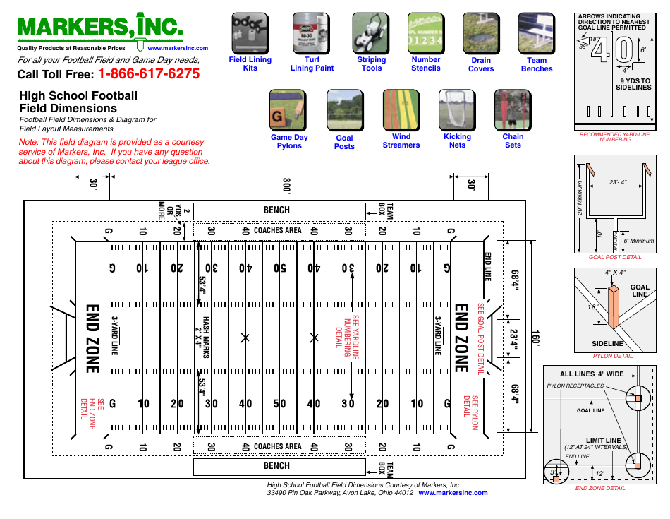 High School Football Field Diagram Template Download Printable PDF ...