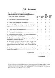 Gad-7 Anxiety and Phq-9 Depression Assessment Chart, Page 2