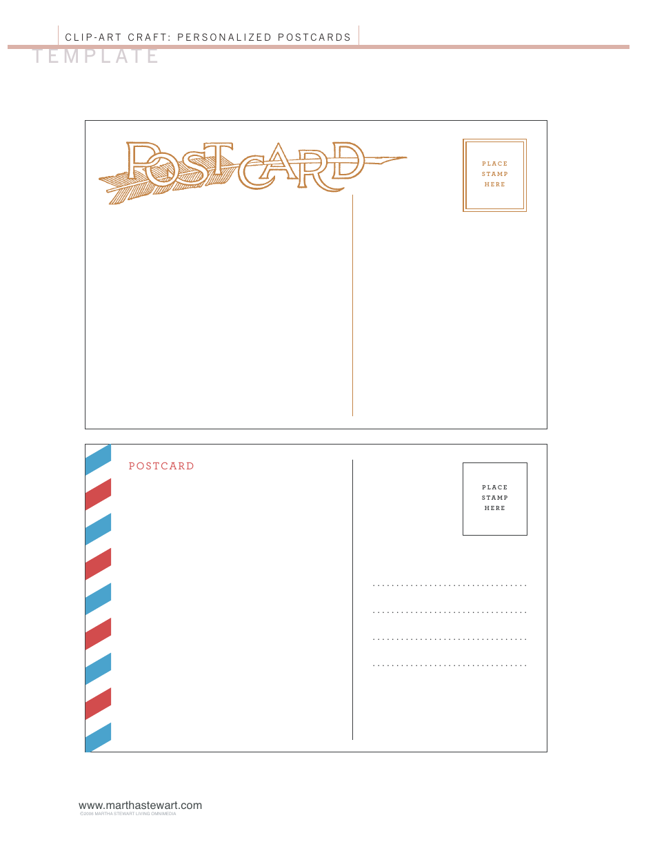 Personalized Postcard Clip-Art Template
