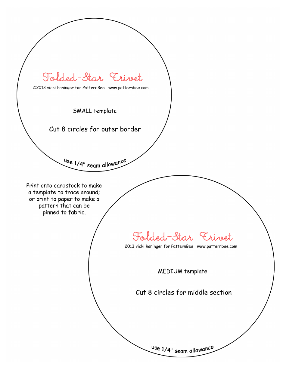 Folded-Star Trivet Templates - Patternbee, Page 4