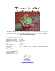 Document preview: Flower Pincushion Bracelet Template - Cute Quilt Patterns