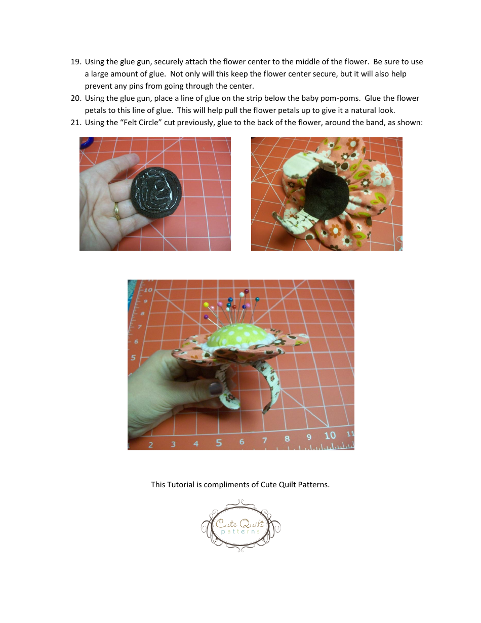 Flower Pincushion Bracelet Template - Cute Quilt Patterns, Page 8