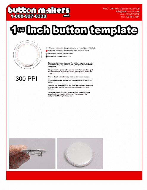 1 1/4 Inch Button Template - Document Preview