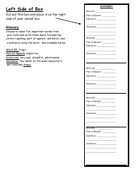 Cereal Box Book Report Templates - Table, Page 4