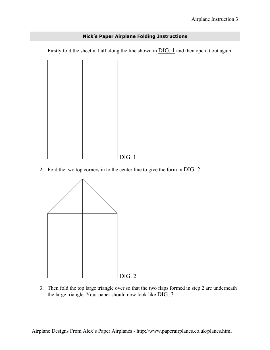 Rapier Paper Airplane Design, Page 3