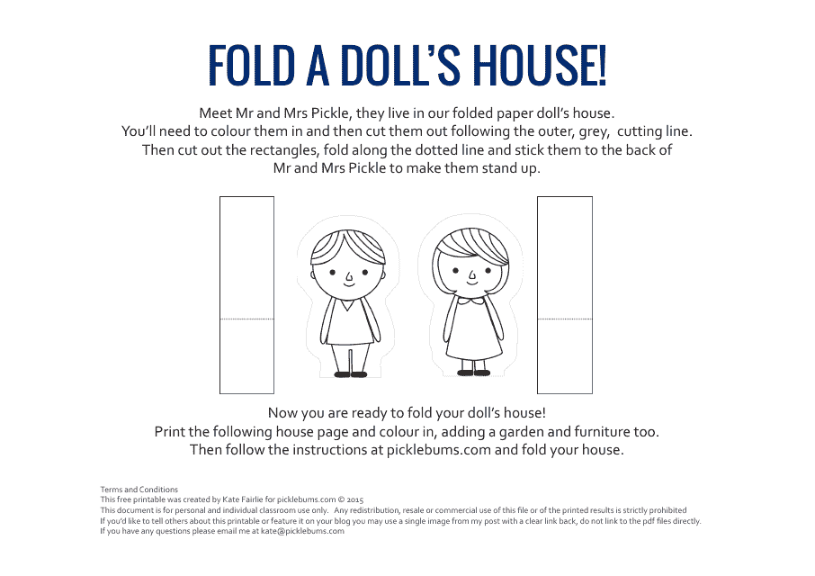 Make a Paper Doll's House - Free Printable - Picklebums