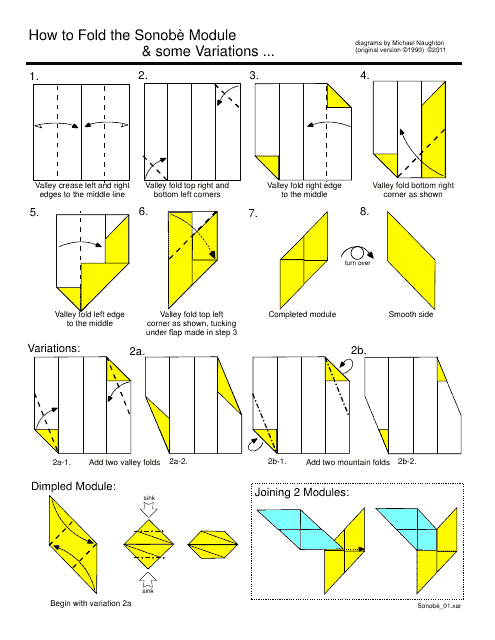 Sonobe Module Origami With Variations - Michael Naughton Document Preview Image